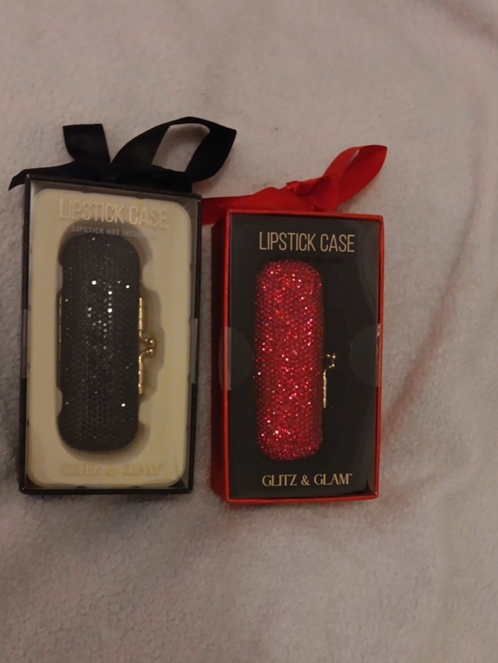 Lipstick Case -Choice Of  Red Glitter Or Black Glitter